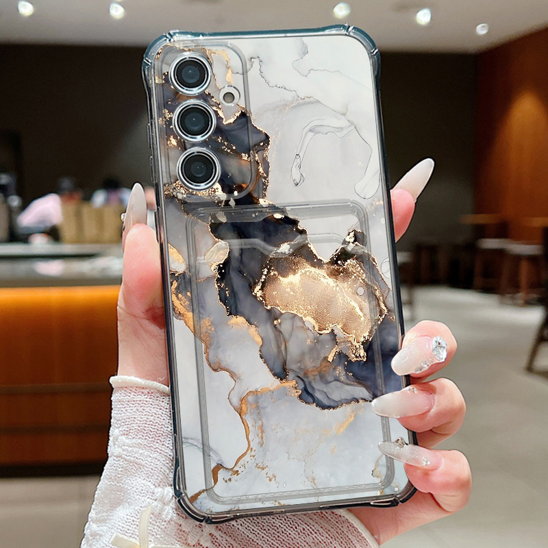 Wallets - Retro Marble Pattern Wallet Case For